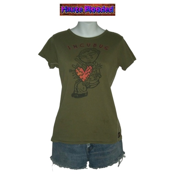 Limited Edition Trunk LTD Army Green Broken Heart Incubus Band Tee Shirt Sz L - Picture 9 of 9